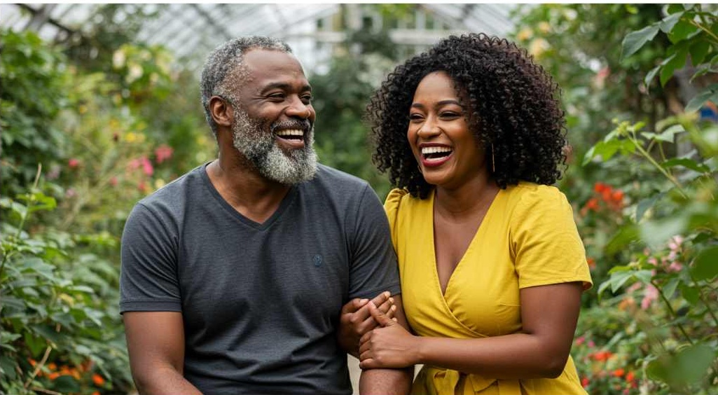 Happy couple discussing test results timing